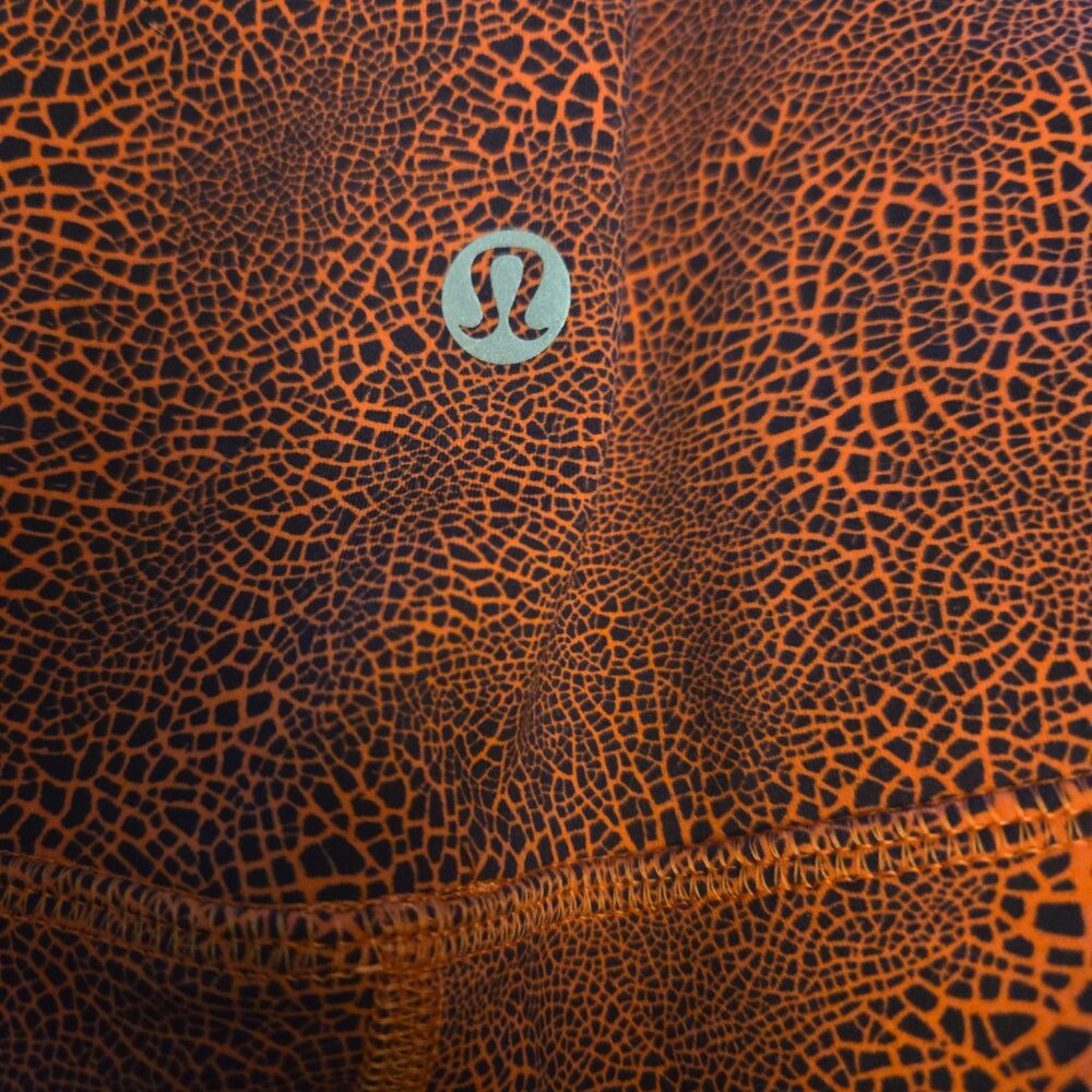 Ladies Wunder Train HR Crop crackle glaze orange tights